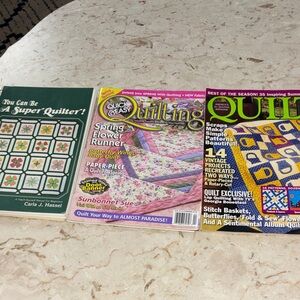 Vintage Quilting Book Collection 1paper back bk 2 magazines see pics for Details